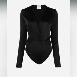 Forte Forte silk satin long sleeve bodysuit